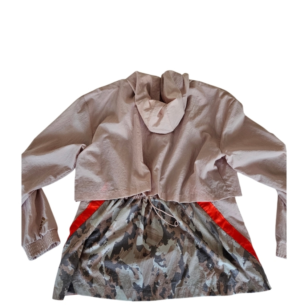 Adidas Women's Beige Windbreaker  Hooded Jacket - Picture 15 of 16